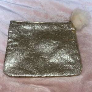 MAC Gold Cosmetics Bag with Pompom